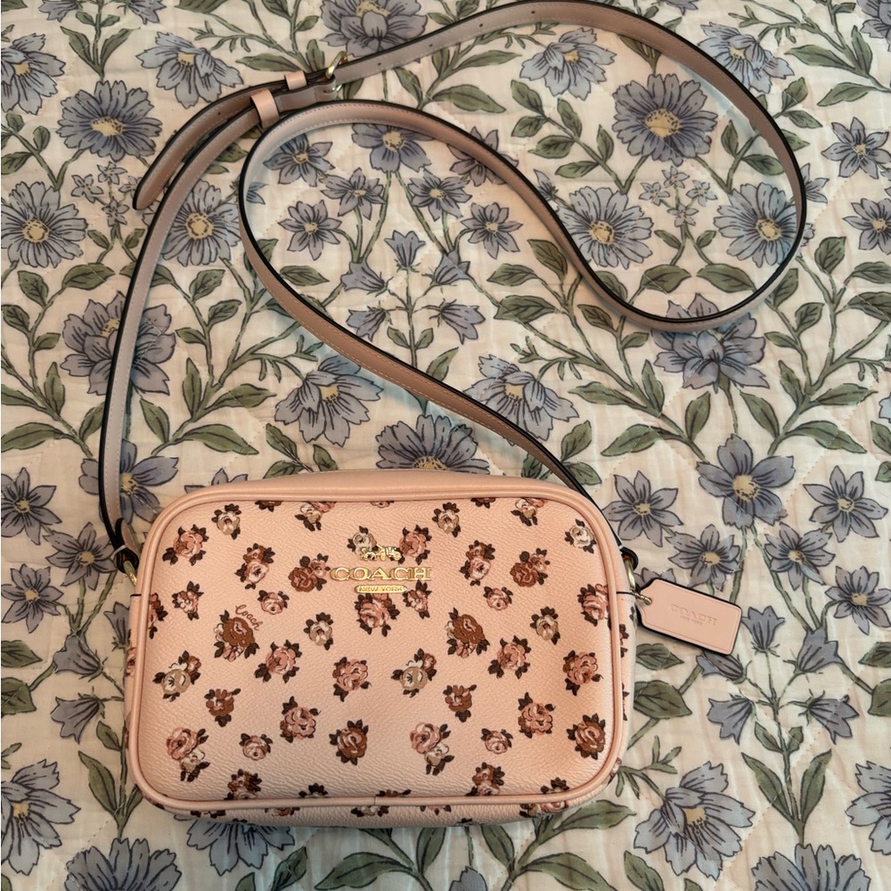 Coach Cream and Pink Crossbody Camera Bag New!